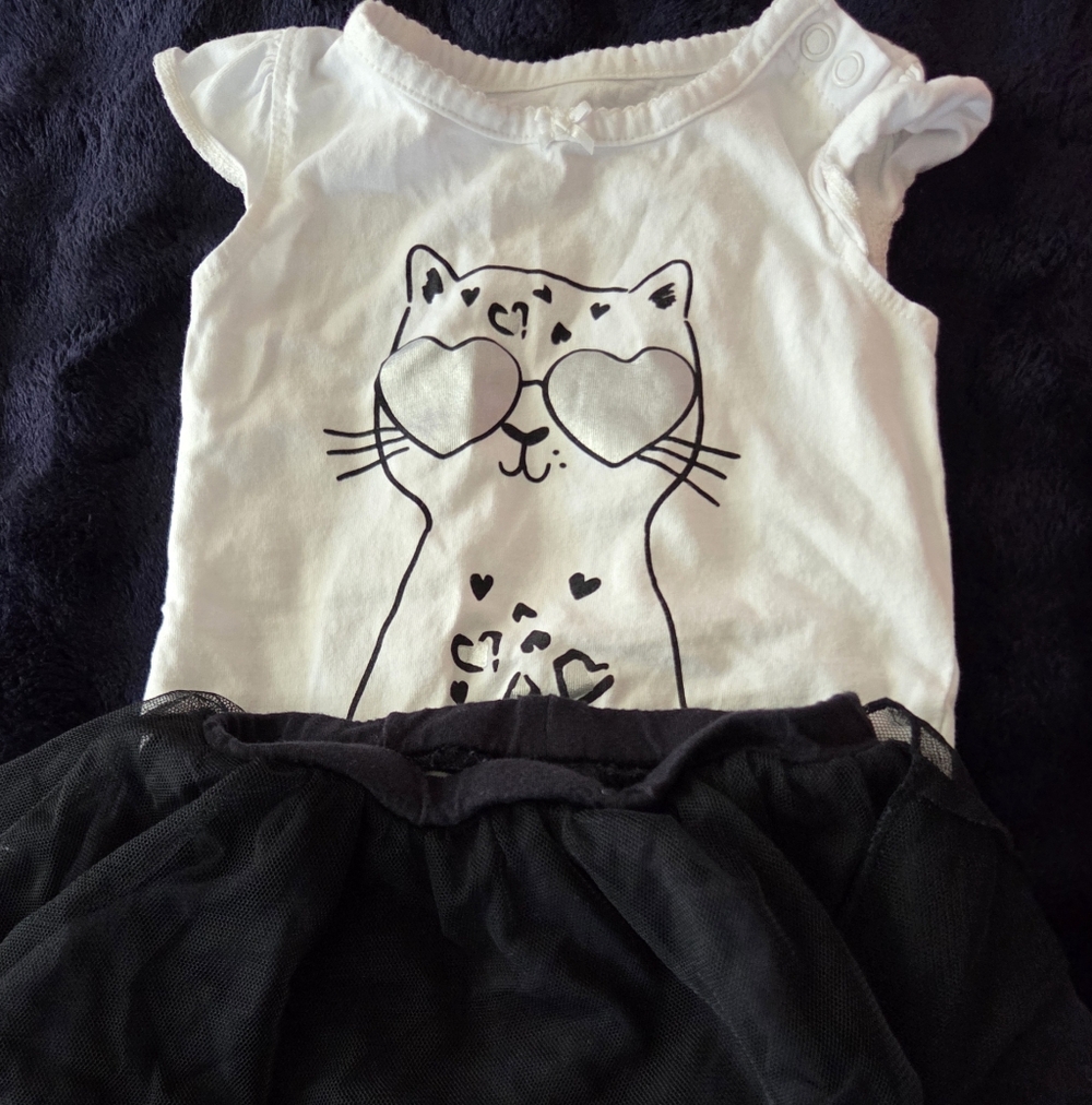Carter's White Cat Print Top